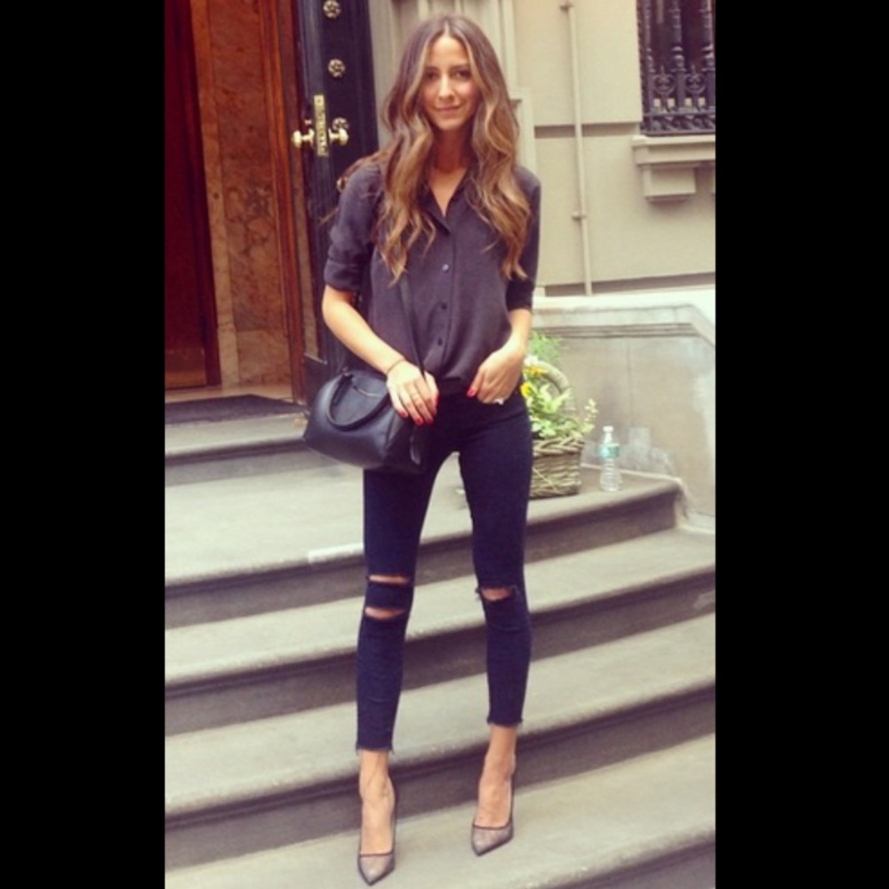 J brand mid rise crop skinny blue mercy jeans